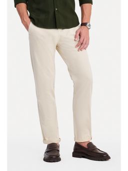 Snitch - Beige Washed Regular Casual Trouser for Men