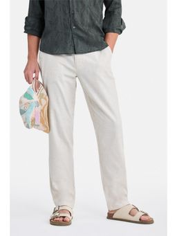Snitch - Cream Relaxed Trouser for Men