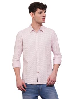 Being Human - Pink Straight Fit Regular Collar Long Sleeves Men Shirt