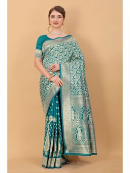 Yavira Silk - Rama Green Ethnic Wear Silk Traditional Saree with Unstitched Blouse