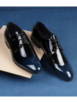 Mochi - Men Black-Blue Lace-Ups Derbies