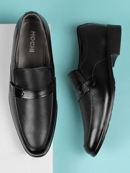 Mochi - Men Black Formal Slip On Loafers