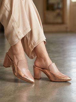 Marc Loire - Women Rose Gold Polyurethane Mules Heels