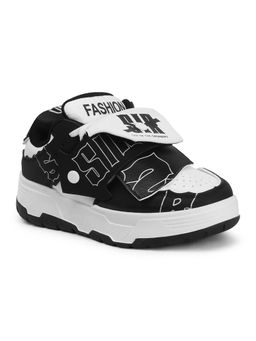 Drop Bold - Women Black Lace-Up Casual Sneakers