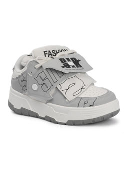 Drop Bold - Women Grey Lace-Up Casual Sneakers