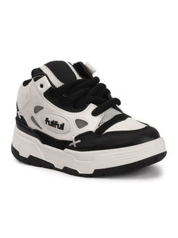 Drop Bold - Women Black Lace-Up Casual Sneakers
