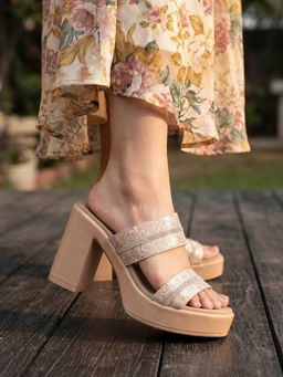 Marc Loire - Women Rose Gold Polyurethane (Pu) Sandals Heels