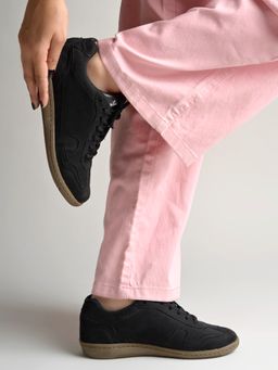 Shoetopia - Women Black Suede Sneakers