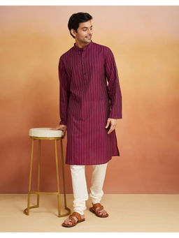 Fabindia - Purple Cotton Dobby Long Kurta