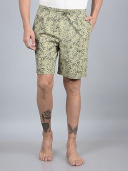 CRIMSOUNE CLUB - Men Green Printed Lounge Shorts