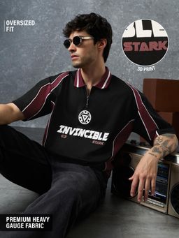 The Souled Store - Mens Official Marvel Invincible Zipper Polo T-Shirt