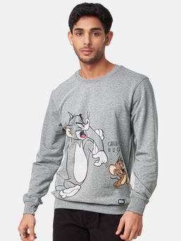 The Souled Store - Men Official Tom And Jerry Catch Me If You Can Grey Sweatshirts