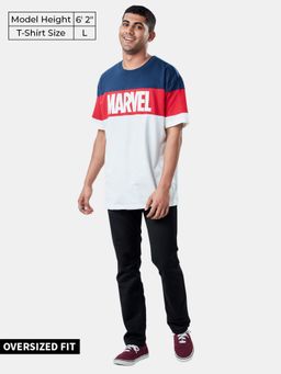 The Souled Store - Official Marvel: Logo Men Oversized T-Shirts