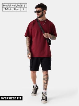 The Souled Store - Original Solids: Superhero Red Men Oversized T-Shirts