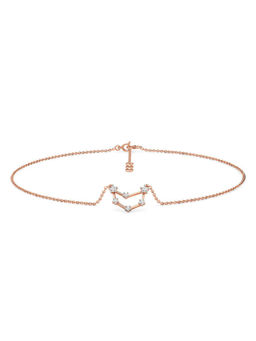 Candere by Kalyan Jewellers - Capricorn 14K Rose Gold and Diamond Anklet for Women
