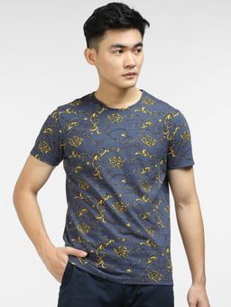 Jack & Jones - Dark Grey Printed Crew Neck T-shirt
