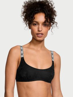 Victoria's Secret - Black Shine Strap Lace Scoop Bralette