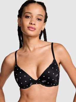 Victoria's Secret - PINK Wear Everywhere Lightly Lined T-Shirt Black Bra