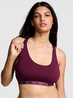 Victoria's Secret - PINK Cotton Logo Racerback Purple Bralette