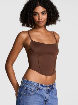 Victoria's Secret - PINK The Cinched Micro Brown Corset Bralette