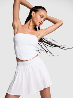 Victoria's Secret - PINK The Cinched Cotton Strapless White Corset Bralette