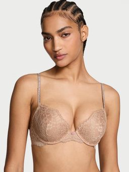 Victoria's Secret - Beige Dream Angels Twinkle Strap Lace Push-Up Bra