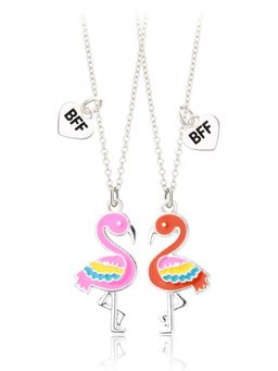 EL REGALO - Christmas Necklace Combo for Kids Girls Pink and Red (Set of 2)