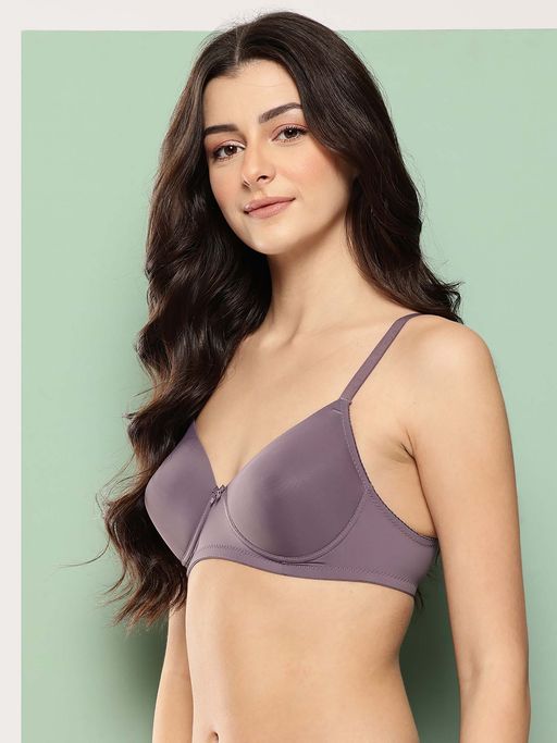 Leading Lady Womens Solid Lightly Padded Non Wired T-Shirt Bra