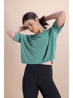 Zivame - Zelocity Quick Dry Relaxed T-shirt- Malachite Green
