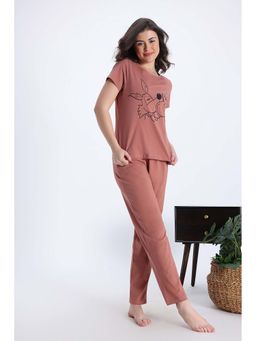 Zivame - Knit Cotton Pyjama and T-shirt - Cedarwood