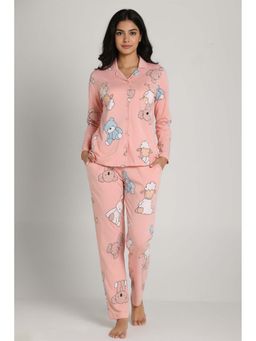 Zivame - Knit Cotton Pyjama and Shirt - Blossom
