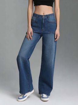 U.S. POLO ASSN. - Blue High Rise Straight Fit Jeans