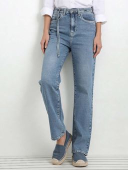 U.S. POLO ASSN. - Blue High Rise Straight Fit Jeans