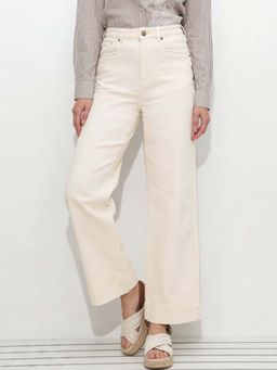 U.S. POLO ASSN. - White High Rise Wide Leg Fit Jeans