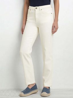 U.S. POLO ASSN. - White High Rise Straight Fit Jeans