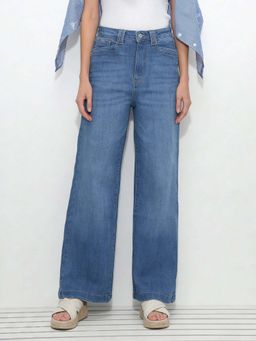 U.S. POLO ASSN. - Blue High Rise Wide Leg Jeans