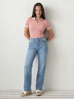 U.S. POLO ASSN. - Blue High Rise Straight Fit Jeans