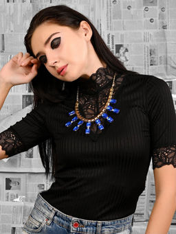 Odette - Boc Chain with Blue Stones Necklace