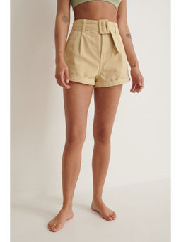 NA-KD - Colored Buckle Denim Shorts-Light Green