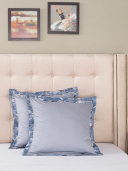 Maspar - Vintage Grandeur Classic Prime Print 145GSM Cotton Blue Large Pillow Case Euro Set of 2