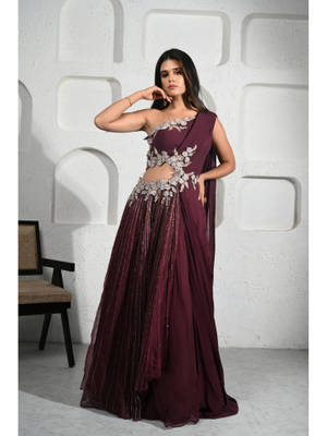 Buy Ruhm Burgundy Elegance Gown Online