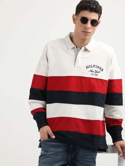 Tommy Hilfiger - White Stripe Prep Rugby Sweatshirt