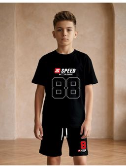 Nusyl - Boy Black Speed 88 Text Printed Co-Ord Set
