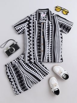 Taffykids - Abstract Printed Half Sleeves Shirt and Shorts (Set of 2)