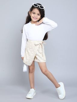 Taffy - Full Sleeves Sweatshirt and Daisy Printed Skort (Set of 2)