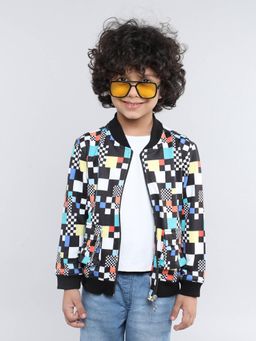Taffy - Geometric Printed Full Jacket with Attached Tee
