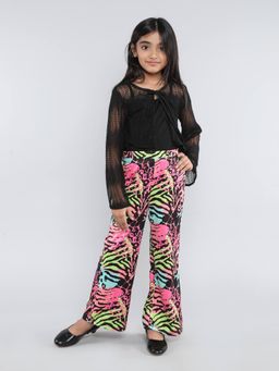 Taffy - Crochet Crop Shrug with Crop and Animal Printed Pant (Set of 3)