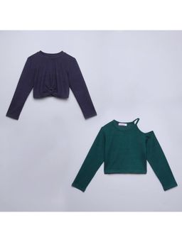 Taffy - Cold Shoulder Crop and Cut Out Crop Top (Set of 2)