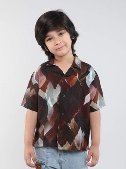 Taffy - Printed Half Sleeves Oversized Shirt