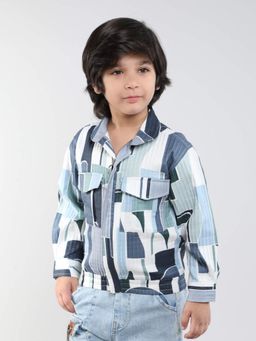 Taffy - Abstract Printed Full Sleeves Zip Up Jacket